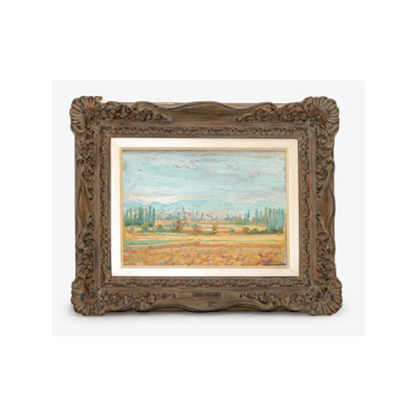 JESÚS LÓPEZ APELLÁNIZ   (Vitoria, Alava 1897-1969)  &quot;Huerta de Vitoria&quot;  Firmado: Jesus Apellaniz  Óleo / Tablex 