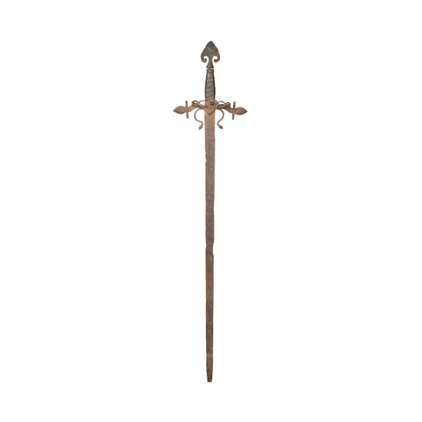 Espada medieval de corte y empuje en hierro forjado, fles. del s.XV. 