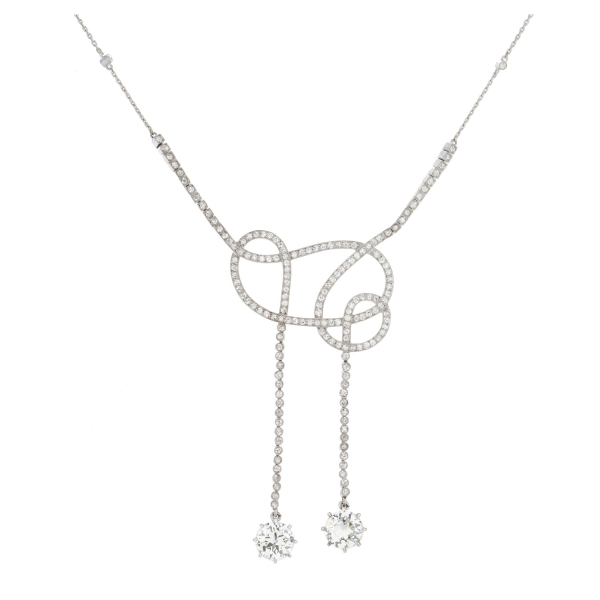 Gargantilla Art Nouveau en platino y diamantes c.1915.