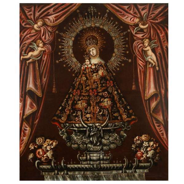 "Nuestra Se&ntilde;ora de la Fuencisla" Escuela Castellana, fechado en 1715, Siglo XVIII.   &Oacute;leo sobre lienzo