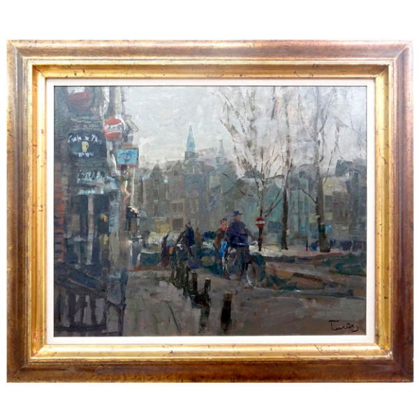 Josep Cruañas "Amsterdam" (1993) óleo sobre lienzo firmado  