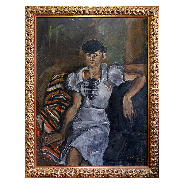 J.Fín. José Vilató Ruiz (Barcelona 1916-París 1969) Retrato femenino. Óleo sobre lienzo.