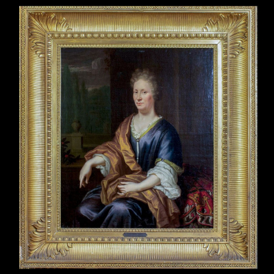 Thomas VAN DER WILT (1659-1733) &quot;Retrato de mujer noble&quot;, escuela holandesa del siglo XVIII.    Óleo sobre lienzo.