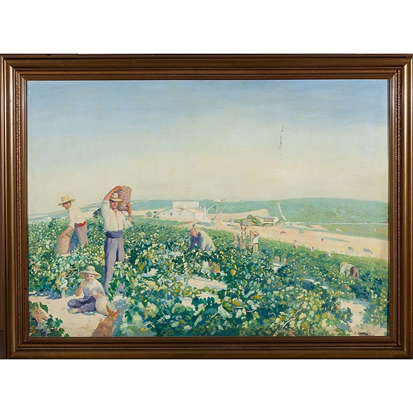 Juan Padilla Lara (Jérez de la Frontera, Cádiz, 1906 - 1980) &quot;Vendimiando&quot;