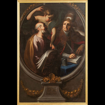 NICOLÁS Y JUAN RODRÍGUEZ JUÁREZ (Virreintato de Nueva España, h. 1720) - San Mateo y San Gregorio Magno.