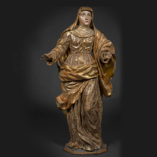 Virgen. Escultura de madera tallada y policromada del Siglo XVII.