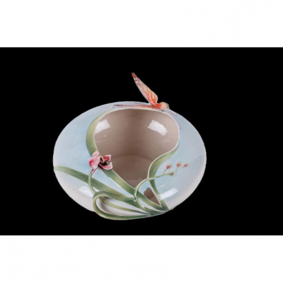 Centro estilo Art Nouveau de porcelana alemana Franz colección Papillon Butterfly, S. XX. 