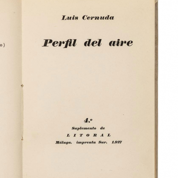 LUIS DE CERNUDA. "PERFIL DEL AIRE" 