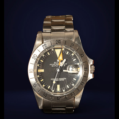 ROLEX Oyster Perpetual, Superlative Chronometer Officially Certified, &quot;Explorer II&quot; ref. 1655, para caballero con brazalete en acero. 