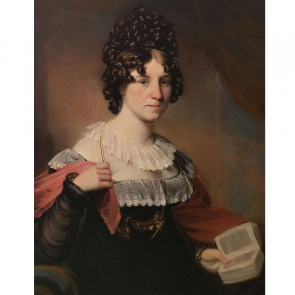 Thomas Lawrence (Bristol, 1769 – Londres, 1830) Atribuido "Retrato de Lucy Steriker de Dover".   Óleo sobre lienzo. 