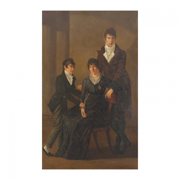 Escuela francesa, ppios. del s.XIX. Retrato de familia.  Óleo sobre tela. 