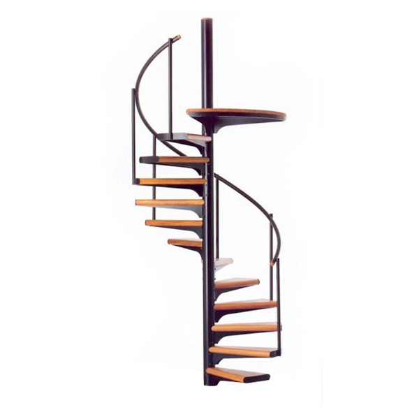 Miguel Milá Sagnier (Barcelona, 1931) para DAE. Escalera de caracol M-57 en hierro lacado y madera de iroko barnizada, 1975.