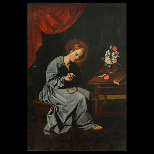 SANTO NIÑO DE LA ESPINA - FRANCISCO DE ZURBARAN (Fuente de Cantos, Badajoz, 1598 - Madrid, 1664), con posible intervención de taller SIGLO XVII.