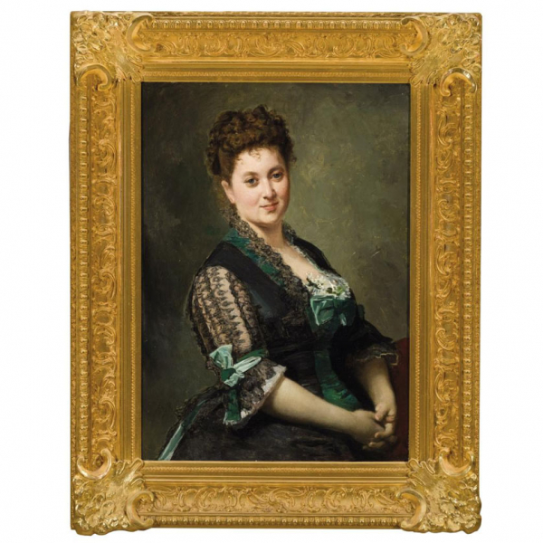 Federico de Madrazo y Kuntz.   "Retrato de la Baronesa Espínola (1875)". Óleo sobre lienzo.