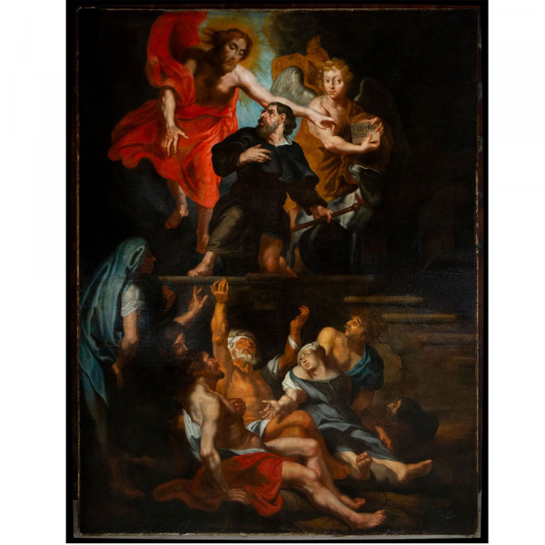 Maestro espa&ntilde;ol o italiano del siglo XVII. "Santo Peregrino" &Oacute;leo sobre lienzo.