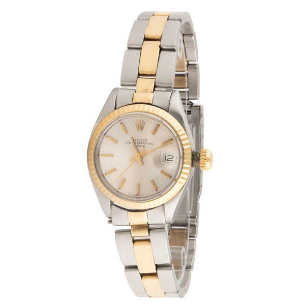 Reloj suizo sra ROLEX, Oyster Perpetual Date, Ref. 6917, en acero-oro 18 K. 