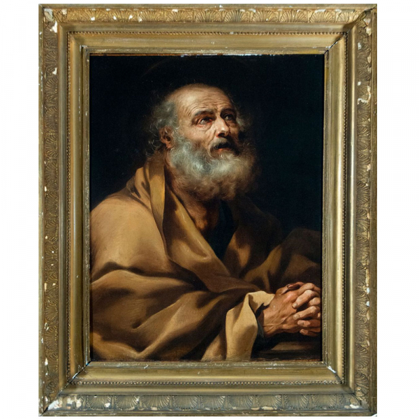 AURELIANO MILANI- El arrepentimiento de Pedro.Italia siglo XVII.   Óleo sobre lienzo