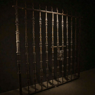 Camino de Santiago. Monumental Reja Plateresca de Palacio o Monasterio del siglo XVI.