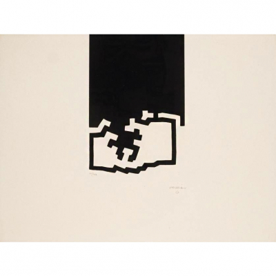 Eduardo Chillida. &quot;Sin título (1977)&quot;. Serigrafía sobre papel Arches. Firmada 