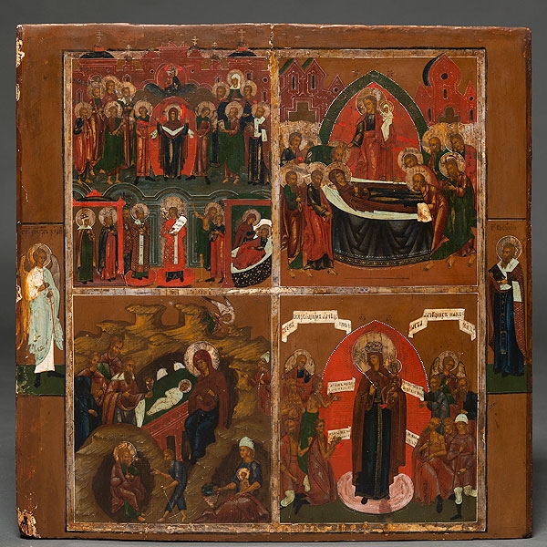 "Escenas de la Vida de la Virgen" Icono Ruso 