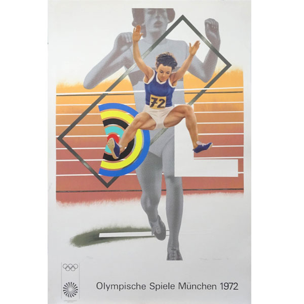 Peter Philips (United Kingdom, 1939). &quot;Juegos Olímpicos Munich&quot; 1972.  Grabado firmado y fechado 71 a mano por el artista. Numerada 146/200. 