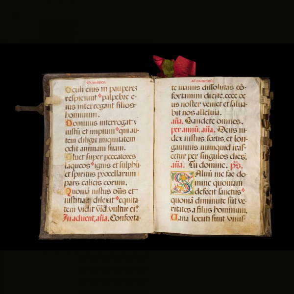 IMPORTANTE Y RARO MANUSCRITO LIT&Uacute;RGICO ILUMINADO. Espa&ntilde;a siglo XVI (1550-1750)  Psalterium iuxta Romanum (Salterio lit&uacute;rgico seg&uacute;n el rito romano). 