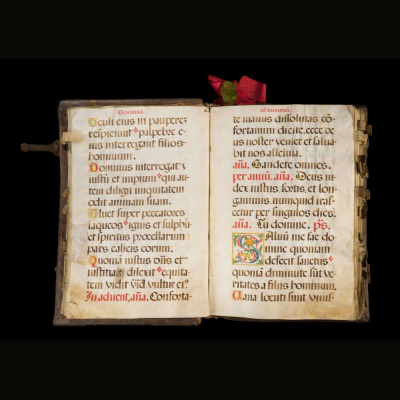 IMPORTANTE Y RARO MANUSCRITO LIT&Uacute;RGICO ILUMINADO. Espa&ntilde;a siglo XVI (1550-1750)  Psalterium iuxta Romanum (Salterio lit&uacute;rgico seg&uacute;n el rito romano). 