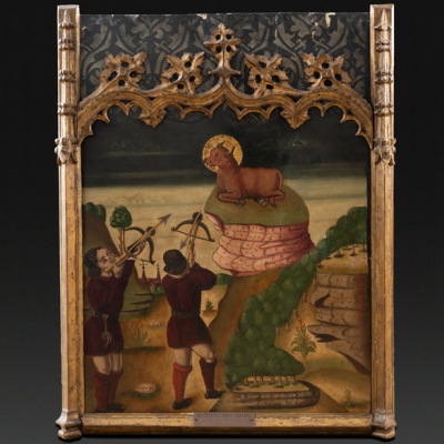 &quot;Milagro del monte Gargano&quot; JUAN FERNÁNDEZ DE HEREDIA, LLamado maestro de Ambel, Siglo XVI  