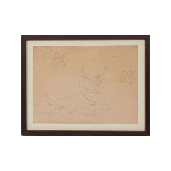 MARI PURI HERRERO  (Bilbao 1942) &quot;Guardias y personajes comiendo&quot;  