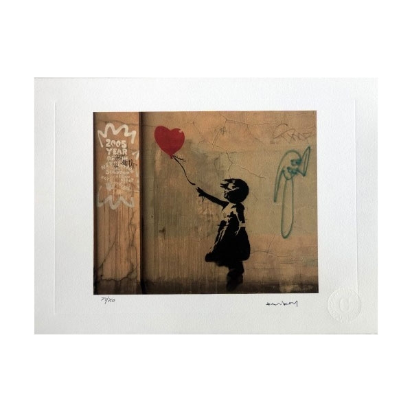 Banksy – Niña con globo.  Litografía  firmada en plancha y numerado a lápiz