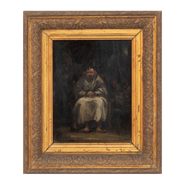 EUGENIO LUCAS VELÁZQUEZ   (Alcalá de Henares, Madrid 1817 - 1870)  &quot;El Juicio &quot;  Firmado: E. Lucas  Óleo / Tabla 