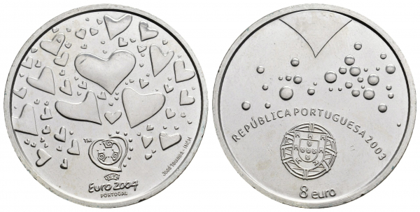 PORTUGAL 2004, 8 euros Campeonato Europa Futbol (KM-751)