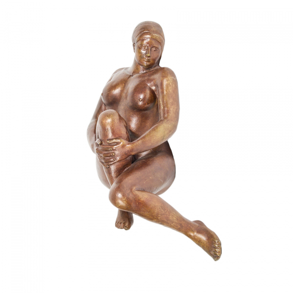 Joan Rebull (Reus, 1899-1981) Chica acostada. Escultura en bronce patinado. Firmada y con sello de fundición.