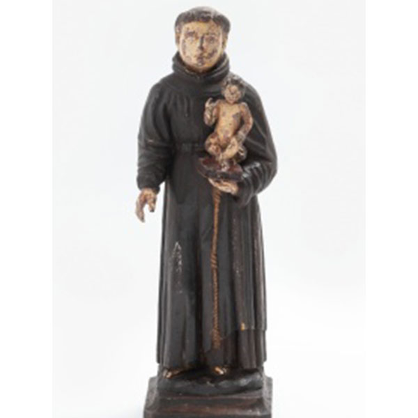 Talla en madera policromada representando San Antonio.  Época: S. XVIII