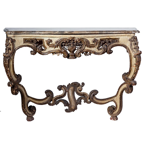Consola con tapa de mármol Luis XV