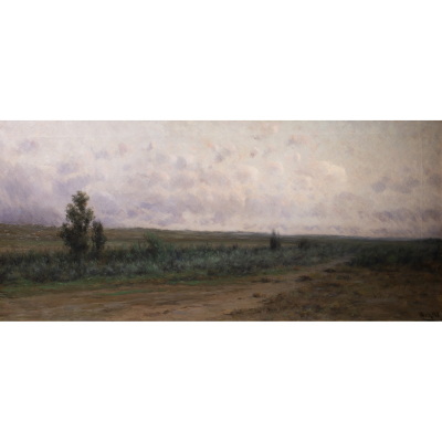 Modest Urgell Inglada (Barcelona, 1839-1919)  Paisaje.  &Oacute;leo sobre tela. Firmado. 