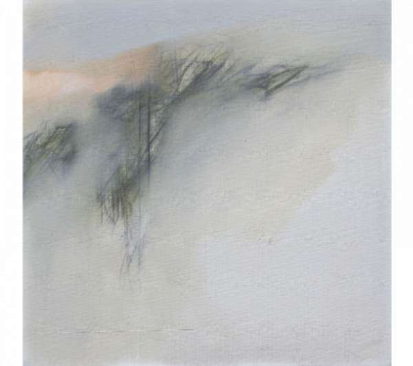 FERNANDO ZÓBEL (Ermita, Manila, 1924 - Roma, 1984)  Verde seco y rosa, 1983   Óleo sobre lienzo. 