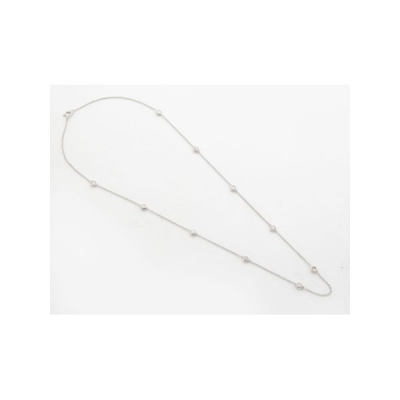 Cadena en oro blanco con 8 diamantes talla brillante con un peso total de 1 cts. aprox.