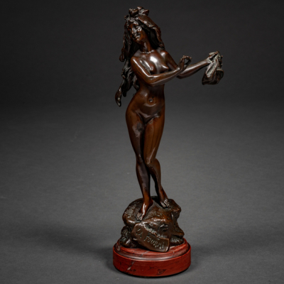 &quot;La fourmi&quot; Escultura realizada en bronce del siglo XIX.  ESCUELA FRANCESA DEL SIGLO XIX