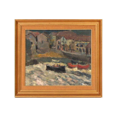 IÑAKI GARCÍA ERGÜÍN  (Bilbao 1934) &quot;Vista de Ciérvana &quot; Firmado: Garcia Ergüin Óleo / Lienzo