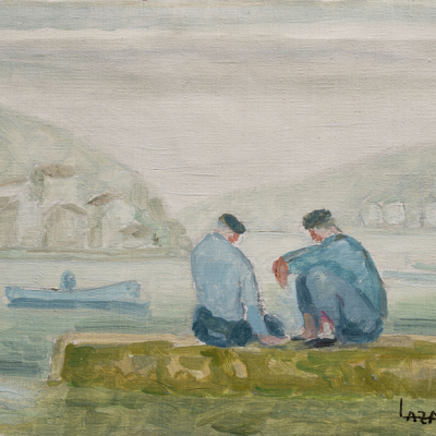 &quot;Pescadores frente a la ría&quot;   AGUSTIN LAZARD (Irún, 1892-1977)