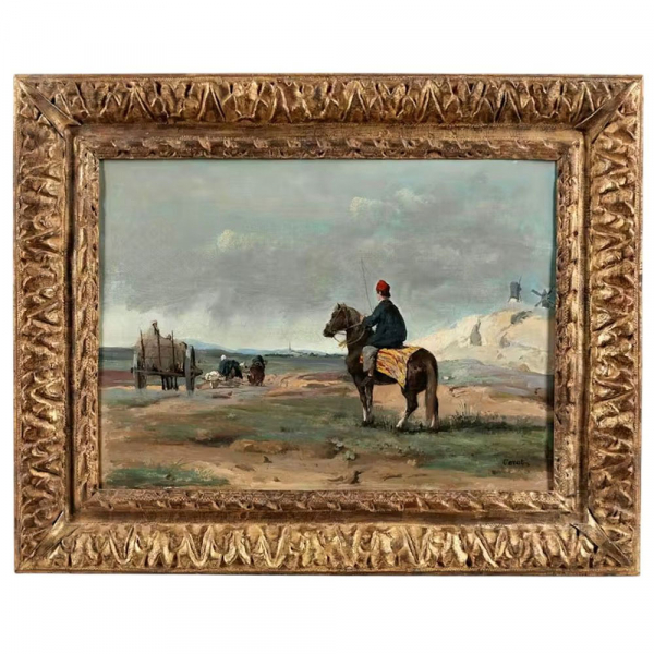 JEAN-BAPTISTE CAMILLE COROT (París, 1796 – París, 1875) "Le Fermier de Pithiviers" (h.1840).   Óleo sobre lienzo
