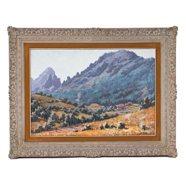 ALFONSO  PARRAS VILCHEZ  (Torredelcampo, Jaén 1934) &quot;Paisaje con casas&quot;