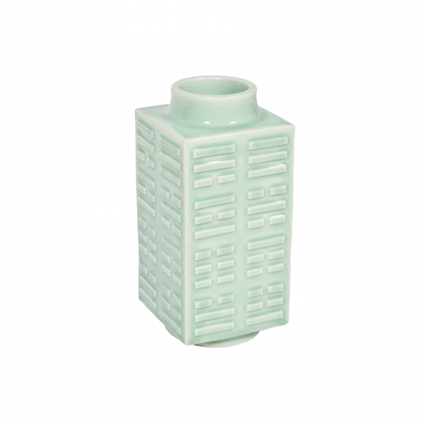 Jarrón en cerámica de Celadón estilo Cong con patrón Bagua, Dinastía Qing, Período Xuantong (1909-1912).