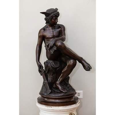 Piere Marius Montagne (Tolón, Francia 1828 - 1879) &quot;Hermes&quot; Escultura de bronce