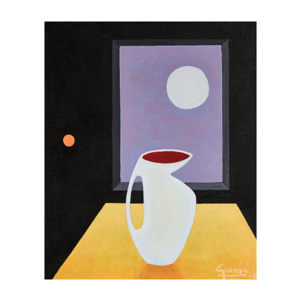 Antonio Guansé Brea (Tortosa, Tarragona, 1926-2008) La jarre blanche. Óleo sobre tela.