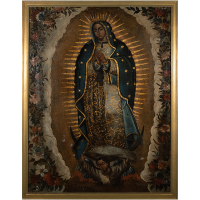 Virgen de Guadalupe, escuela colonial Virreinal del siglo XVII