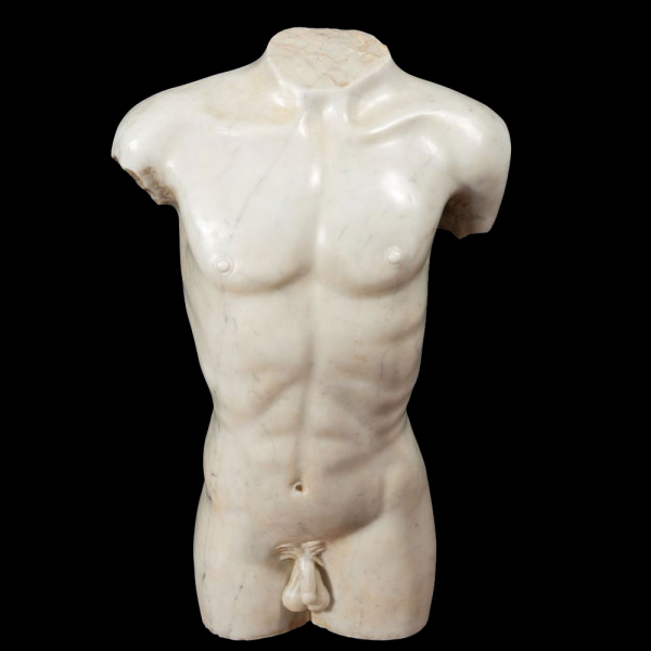 Escultura mármol &#039;el mal motor&#039; romano finales del siglo XIX y principios del XX.