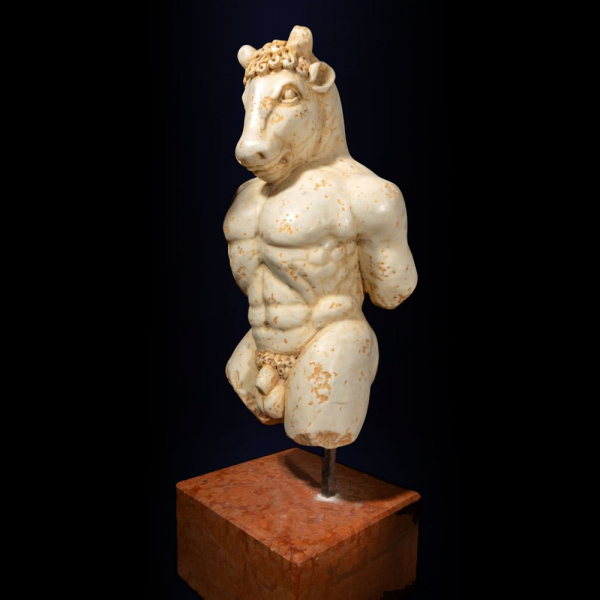 Escultura de mármol Fauno Italia siglo XVII.