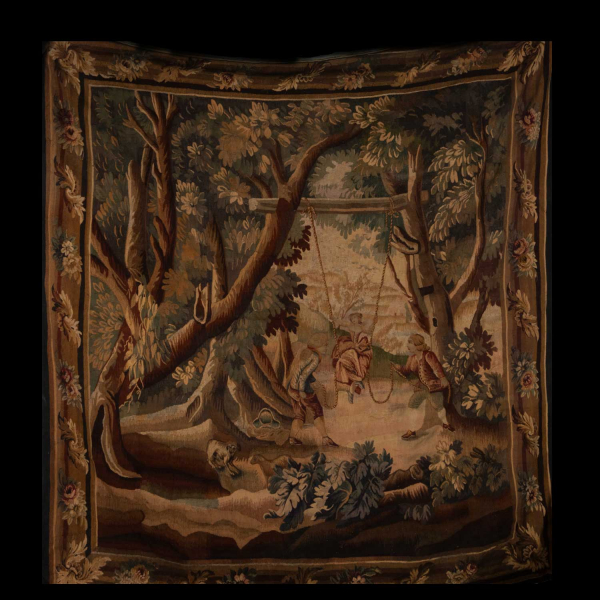 Gran Tapiz &quot;Verdure&quot; del siglo XVIII, Aubusson, Francia